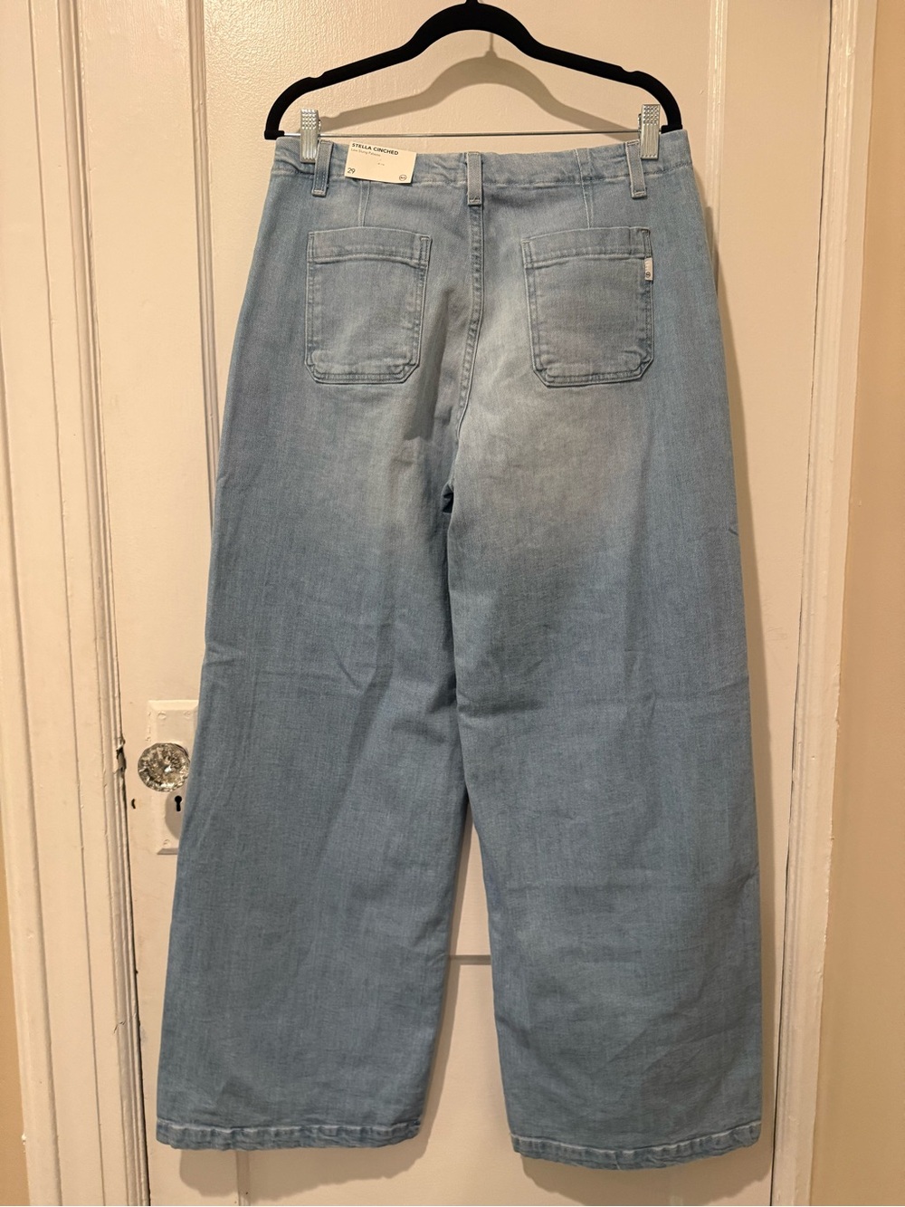 AG Jeans Stella Cinched Wide leg Light Wash 29” x 32” Inseam NWT Zip and String - Picture 3 of 11
